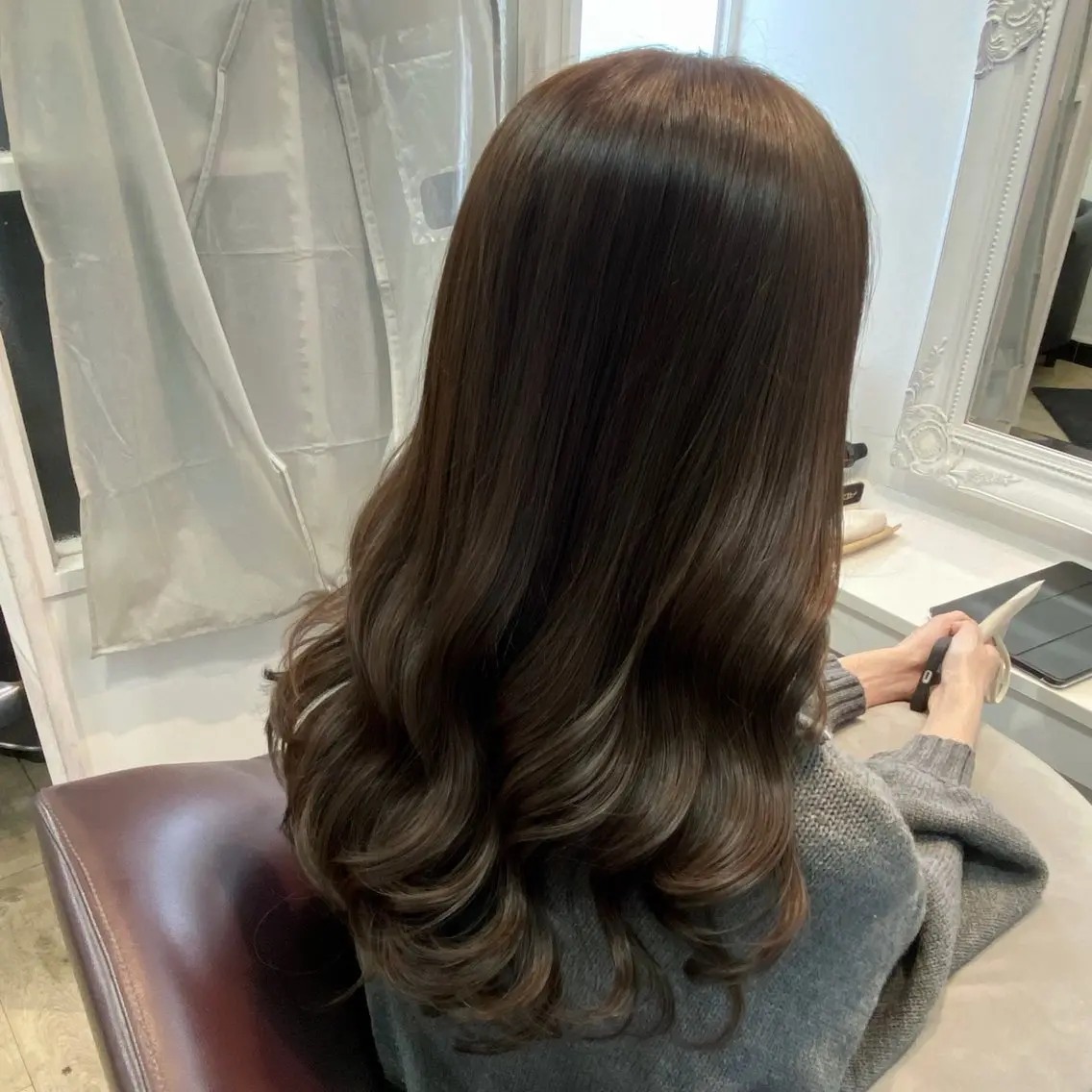 ロング カラー 透明感カラー グレージュ ヘアカラー 𝑆𝐴𝑂𝑅𝐼 /大森🪞🎀のヘアスタイル