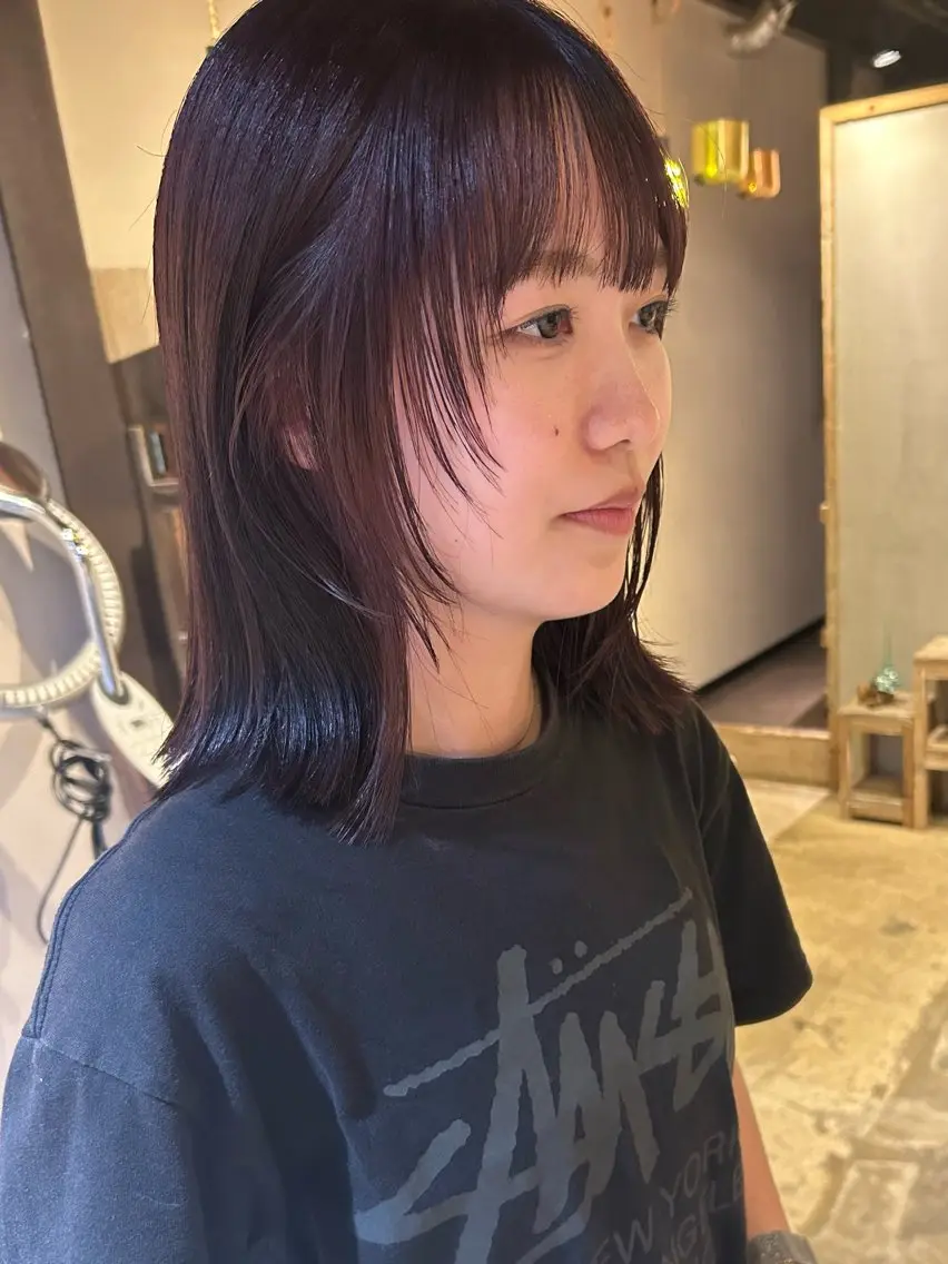 ミディアム 顔まわりレイヤー レイヤーカット カット 北原 紗希のヘアスタイル