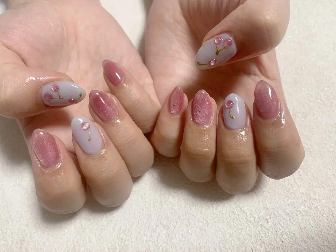 ネイル ジェルネイル マグネットネイル メンズネイル パラジェル 春ネイル kiki nail たまプラーザのネイルデザイン