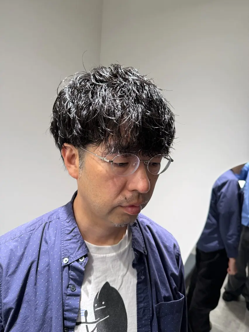 ショート パーマ メンズ カット パーマ 池田 勇児のヘアスタイル