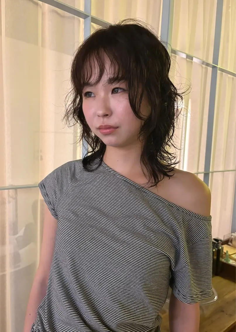 ミディアム パーマ かのうひなこ🌻 ボブカット／パーマのヘアスタイル