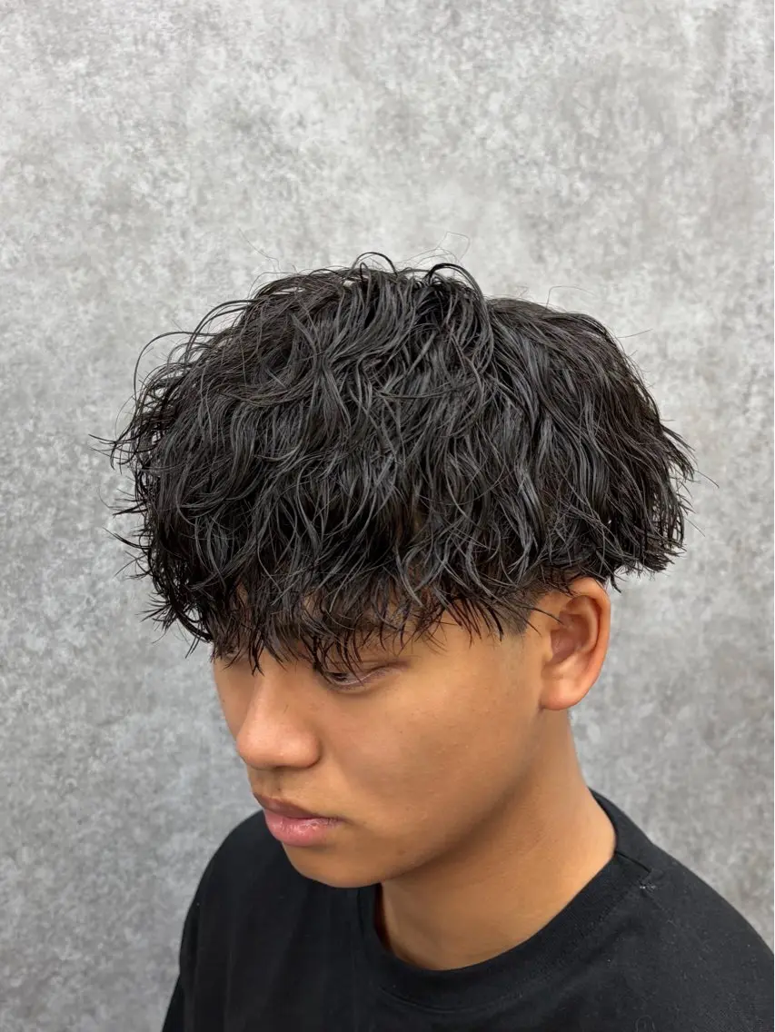 パーマ メンズ カット パーマ 深野 ちさとのヘアスタイル