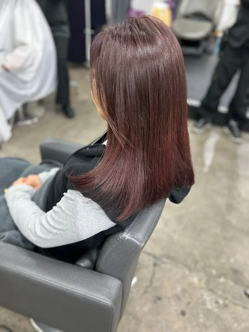 ロング カラー ブラウンカラー トリートメント uka 田中 樹のヘアスタイル