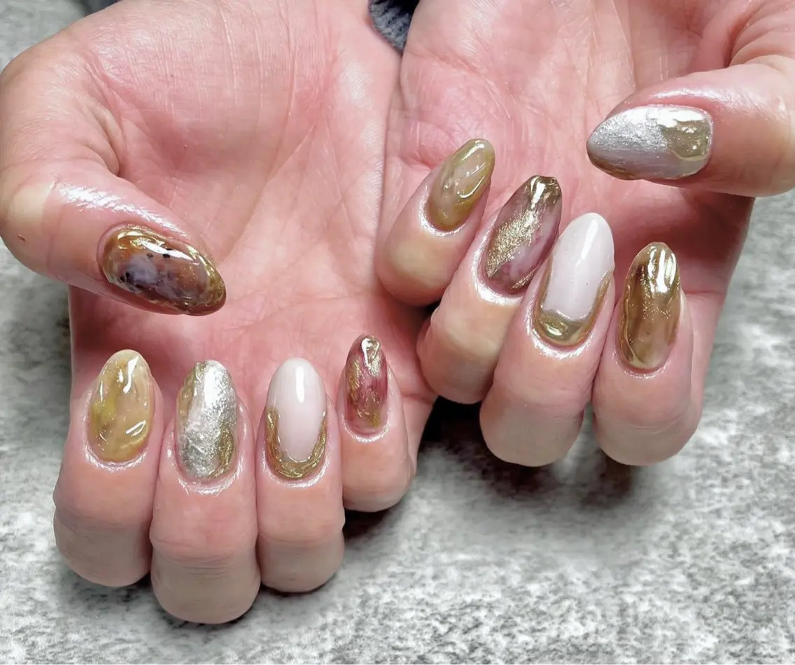 ネイル アートネイル ニュアンスネイル RISA joie nailのネイルデザイン