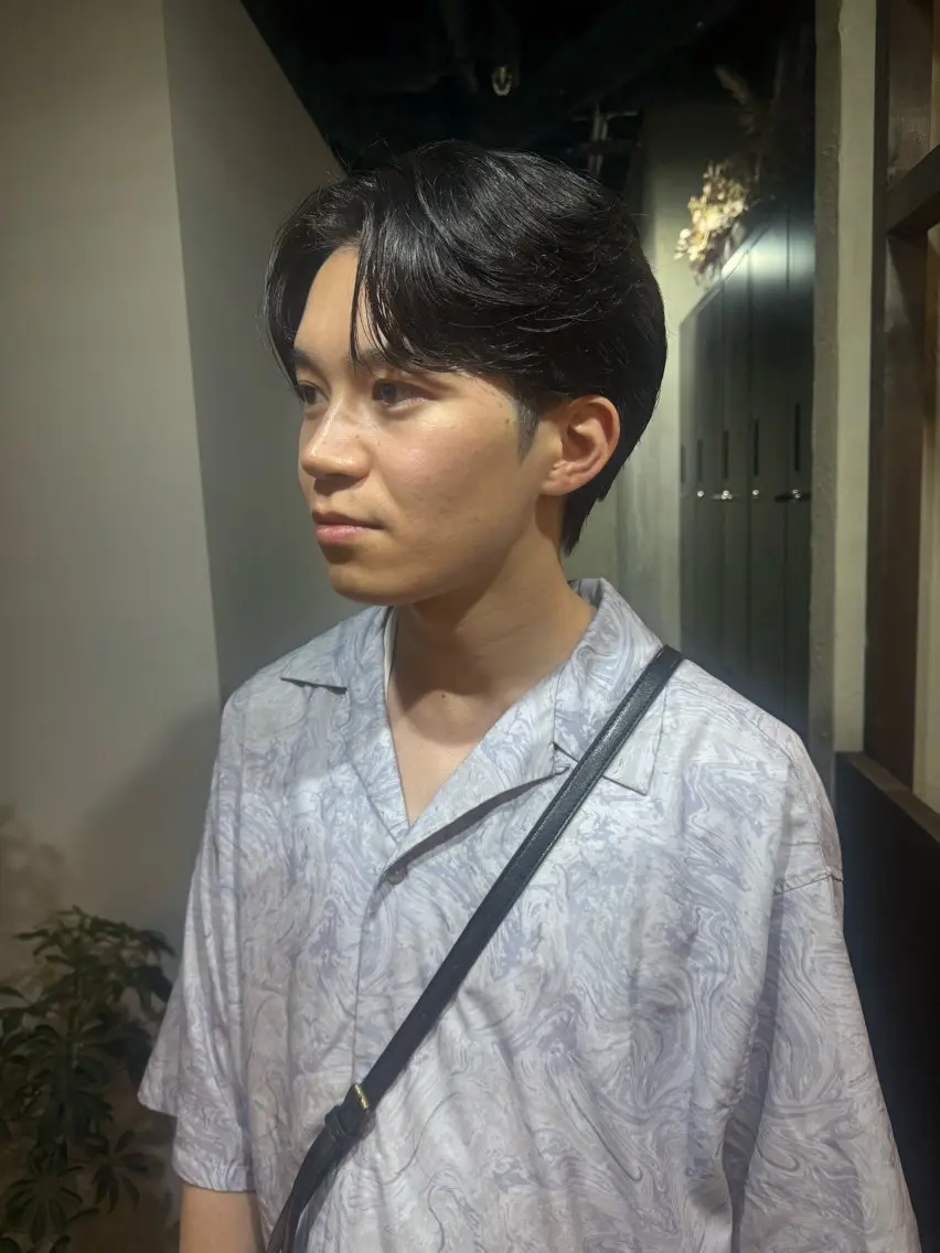 メンズ センターパート カット パーマ メンズ特化美容師/栄 /本間さつきのヘアスタイル
