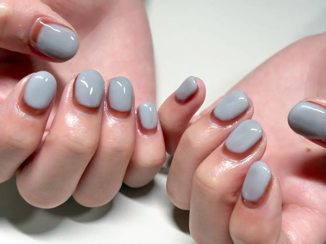 ネイル ブルー オレンジ ハンドネイル nail salon Ecloreのネイルデザイン