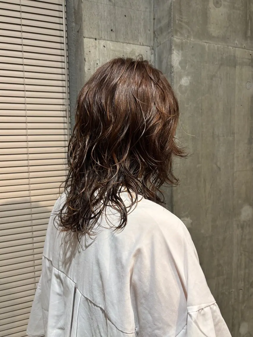 セミロング パーマ パーマ 小野 愛花のヘアスタイル