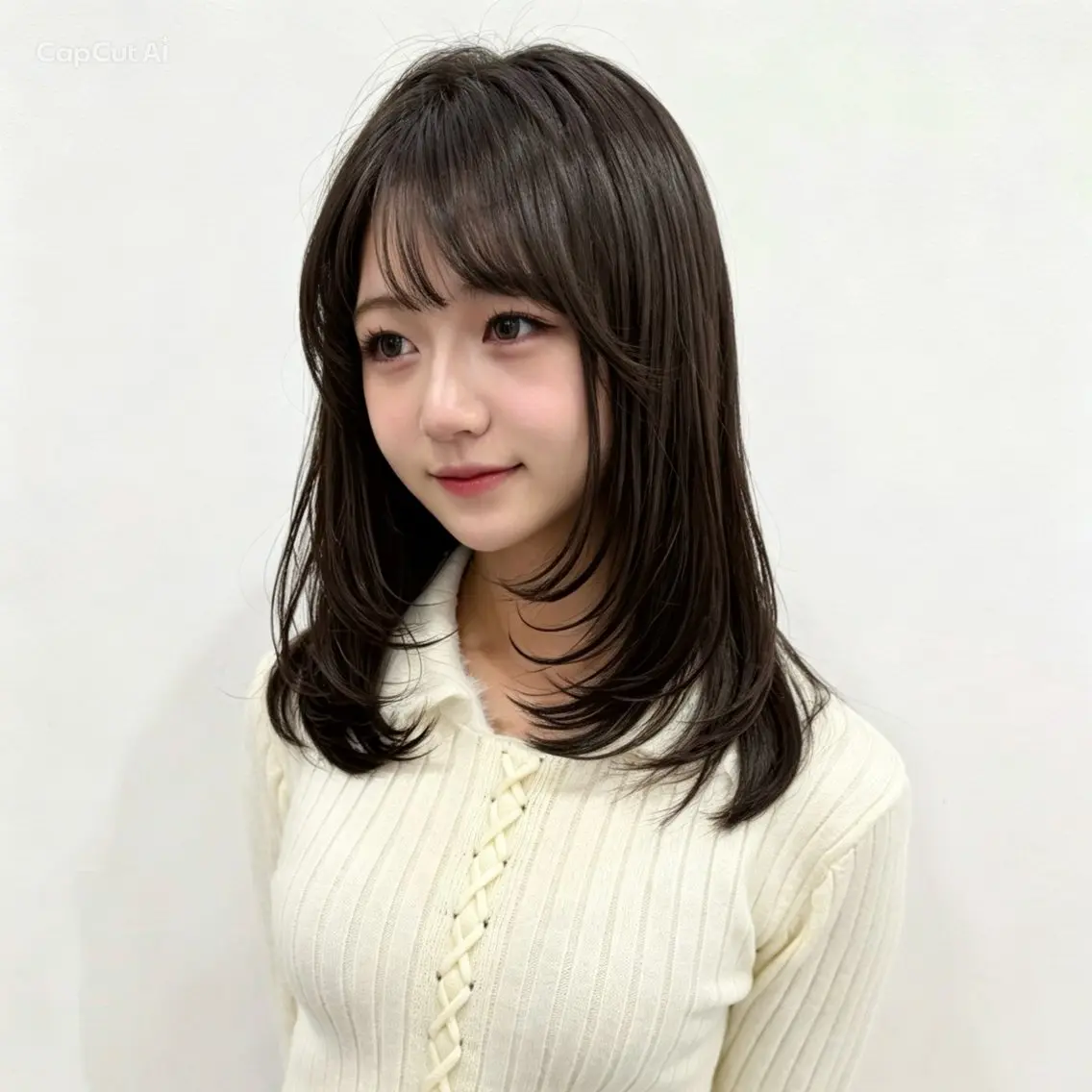 セミロング くびれヘア レイヤーカット 小顔カット カット 韓国レイヤー🇰🇷 ボブ/酸性縮毛矯正のヘアスタイル