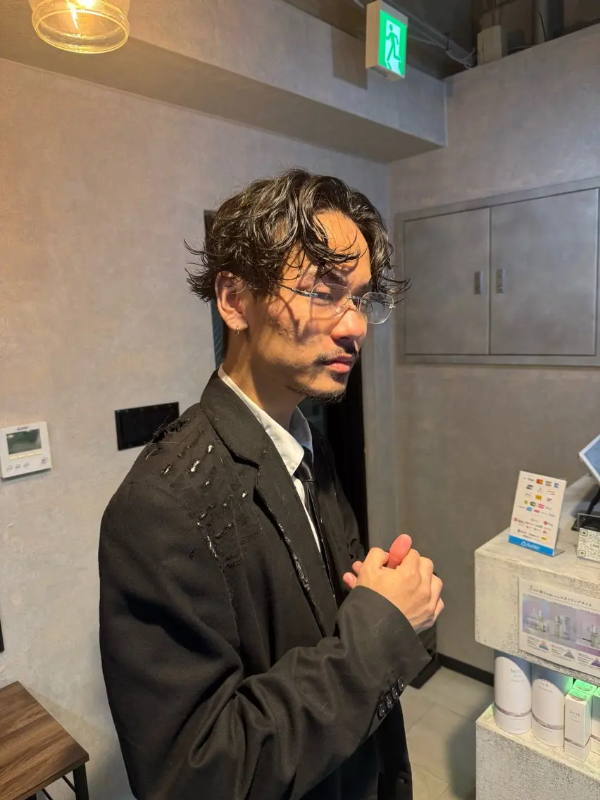 ショート カット パーマ 柳井 準平のヘアスタイル