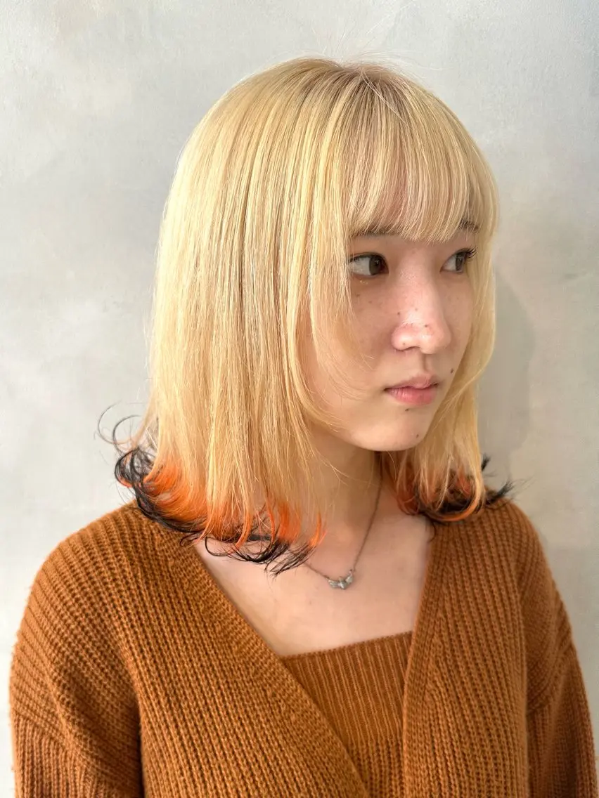 ミディアム カラー カット ヘアカラー トリートメント デザインカラー/パー マ🦖外岡咲希🦖のヘアスタイル