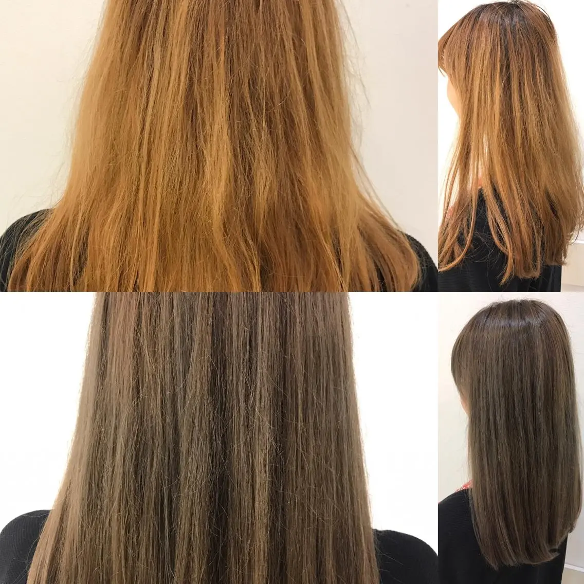 セミロング カラー アディクシーカラー ブリーチ ブリーチなしカラー オレンジ yukari 艶髪ヘアのヘアスタイル