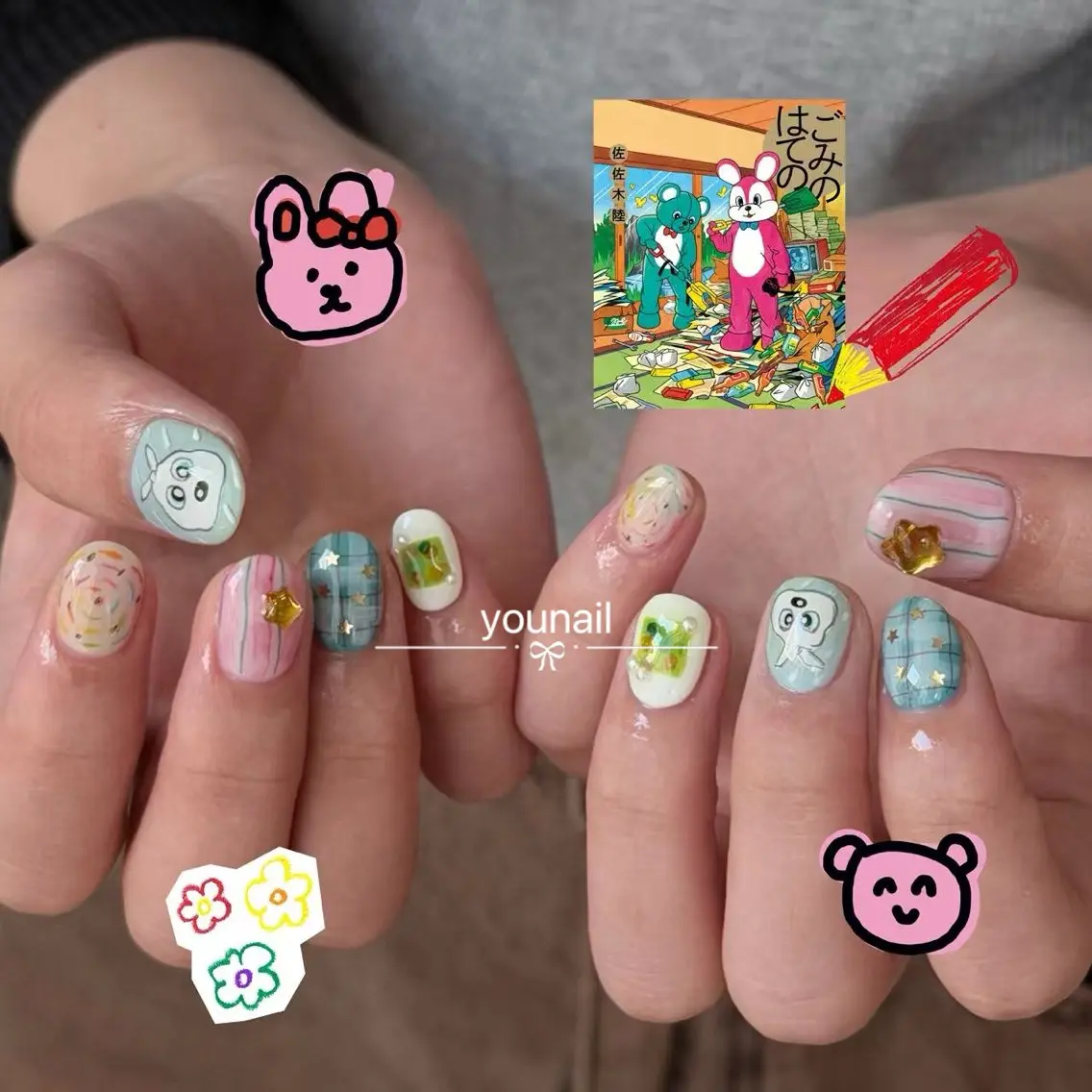 ネイル ミラーネイル 持ち込み ニュアンスネイル オフィスネイル ショートネイル ハンドネイル younail荻窪 （練習モデル）のネイルデザイン