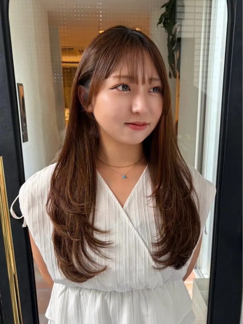 セミロング るな/暖色、 ベージュカラー🎀のヘアスタイル
