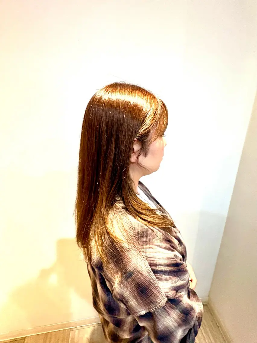 ロング 顔周りカット レイヤーカット 新横浜　CLOVER 本店/田中ゆいのヘアスタイル