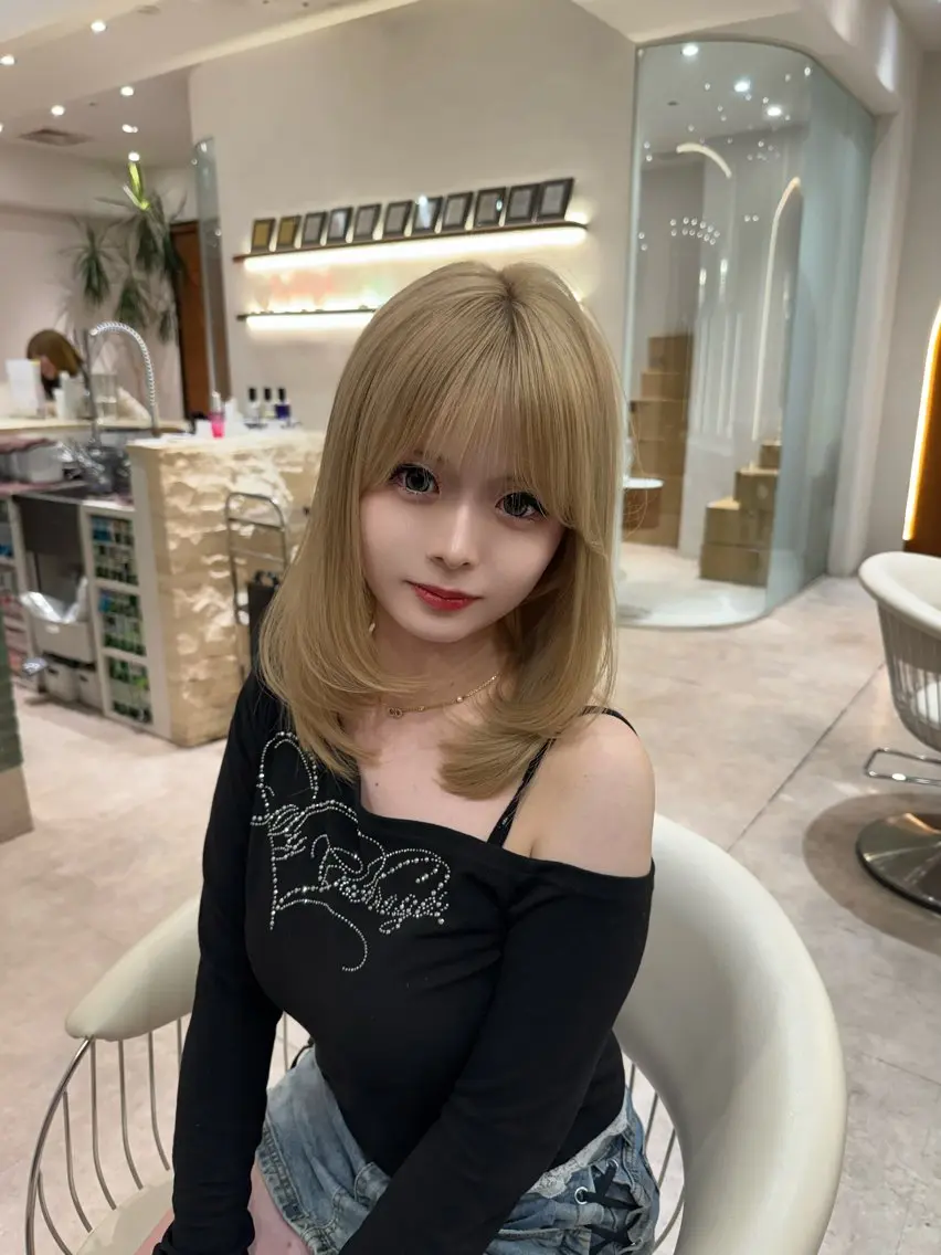 ミディアム ヘアカラー ブリーチありorなし 暖色カラー🎀セナのヘアスタイル