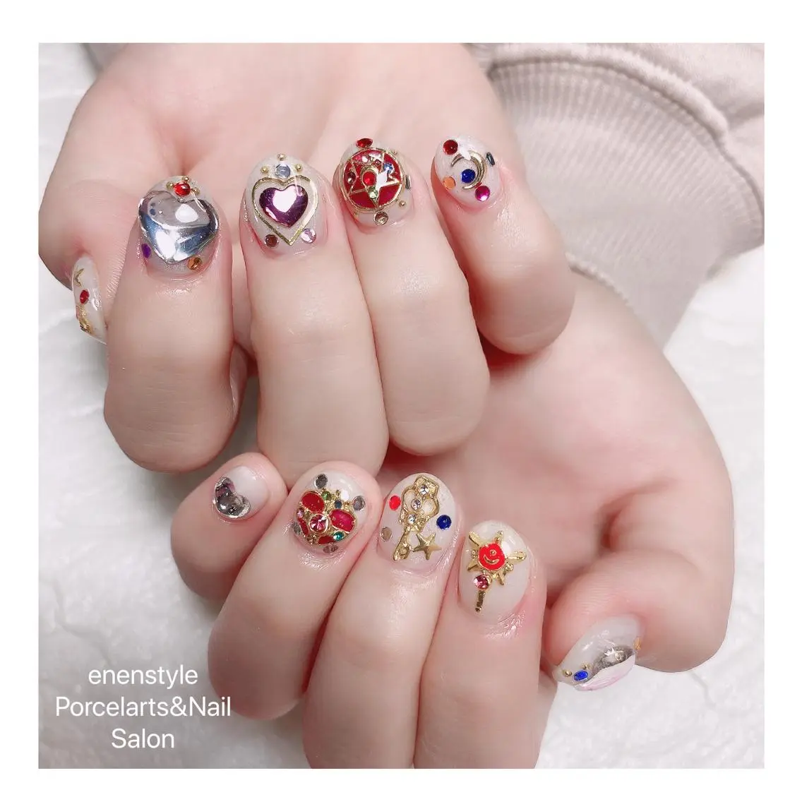 ミディアム ネイル 🐾enen style 🐾のネイルデザイン