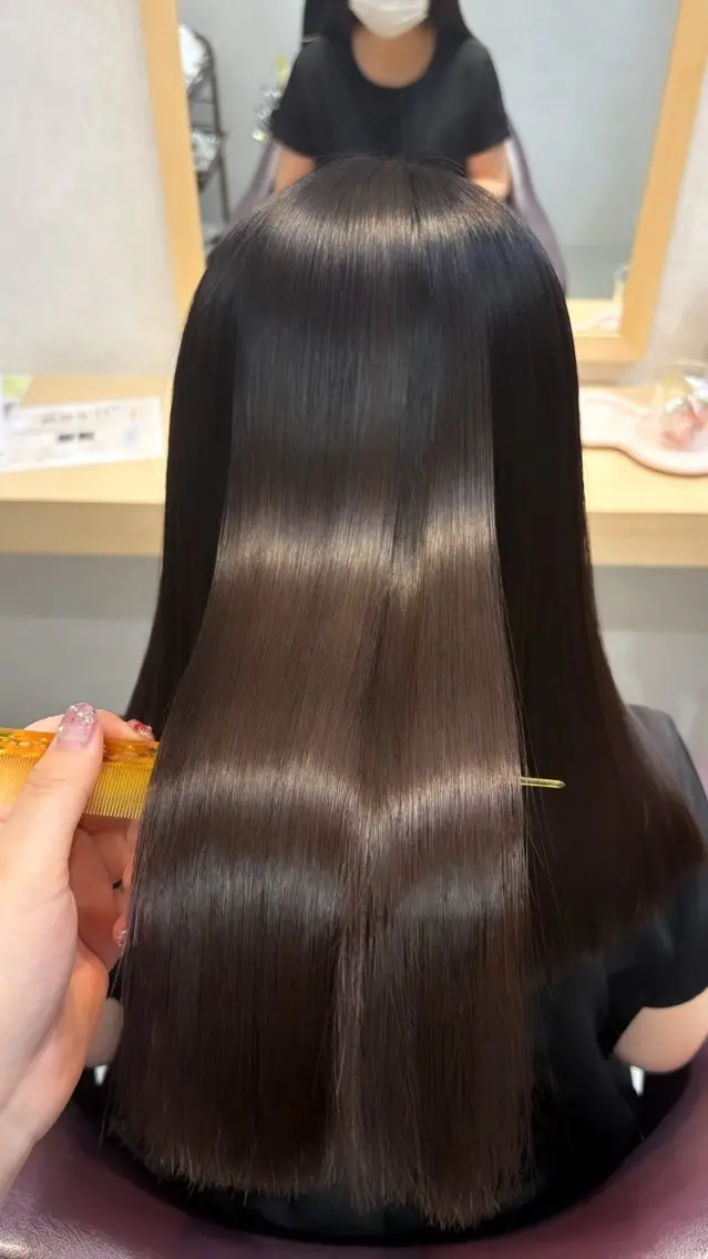 ロング カット 縮毛矯正 トリートメント 透明感/チョコカラー 💍TAMA💍のヘアスタイル