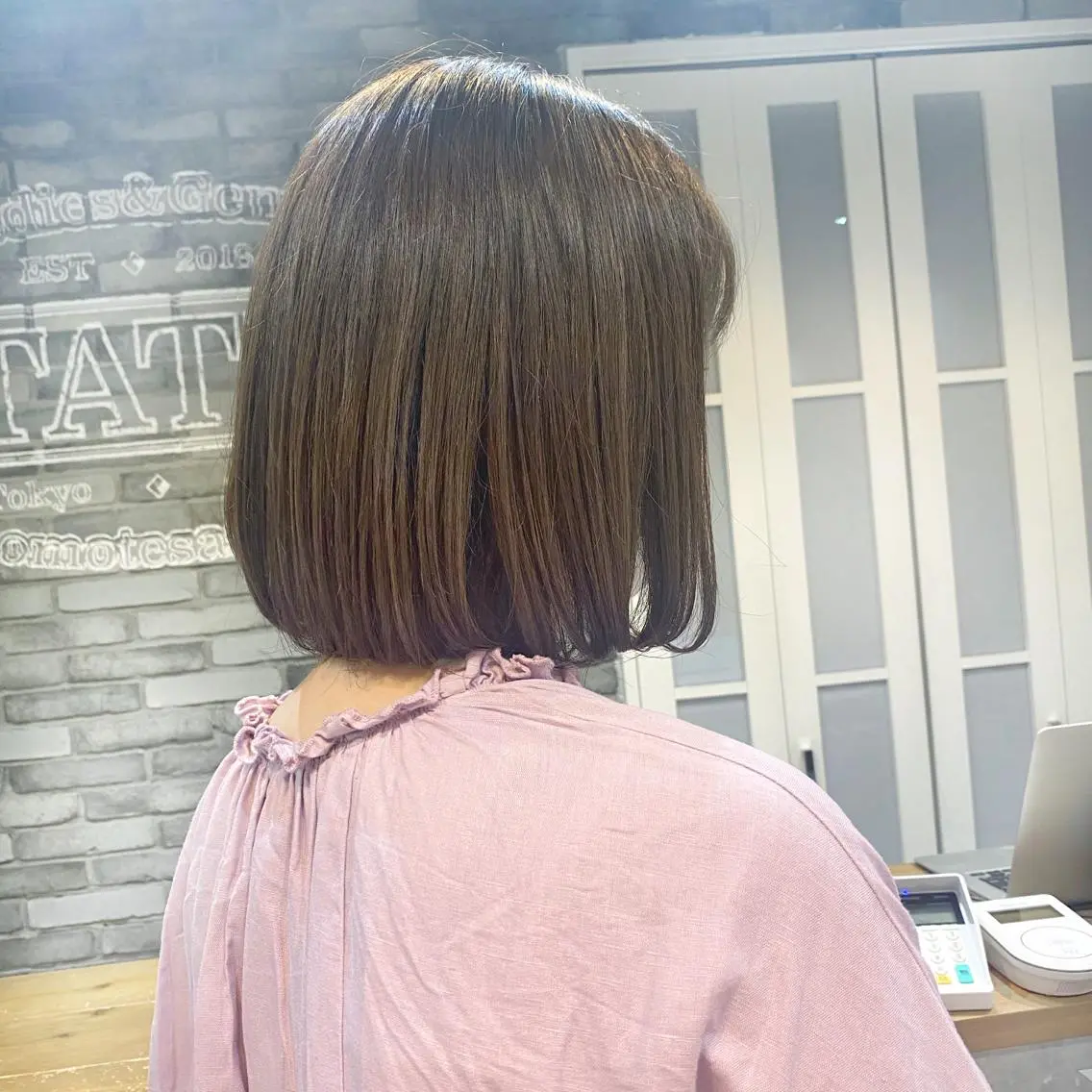 ミディアム カラー アッシュ ベージュカラー ボブ 学生 トリートメント 韓国ヘア☁️ mitsukiのヘアスタイル