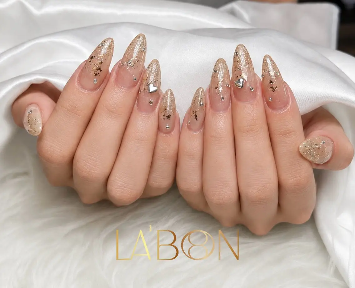ネイル アートネイル ジェルネイル キラキラネイル 韓国ネイル ロングネイル Labon Nails Artのネイルデザイン