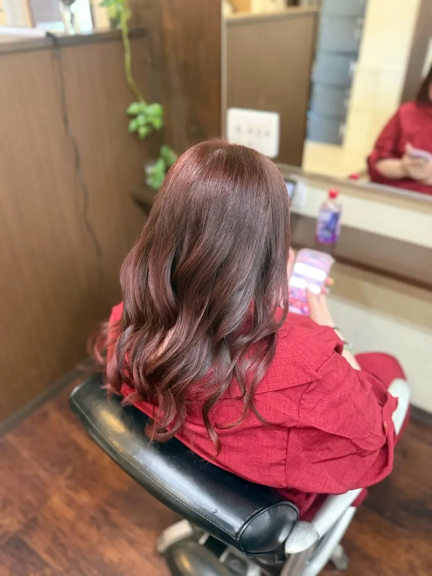 カラー レッドカラー カット ヘアカラー 🫧AMAN🫧 鈴木美佑のヘアスタイル