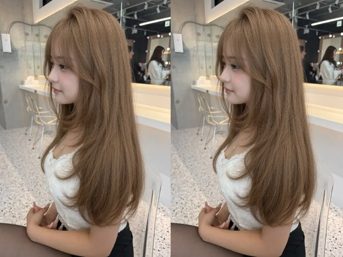 ロング ヘアカラー トリートメント 🎀ダブルカラー/ 透明感カラー/翼🎀のヘアスタイル