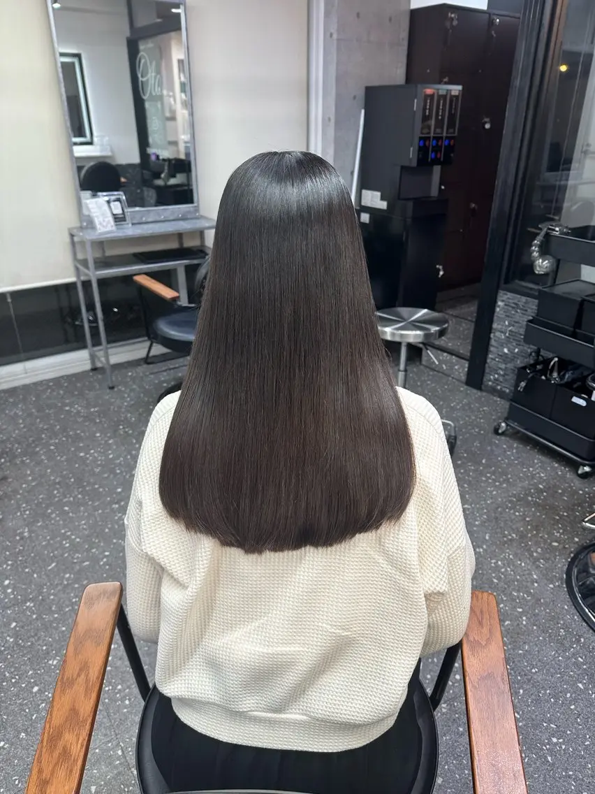 ロング パーマ カット 縮毛矯正 トリートメント 髪質改善⭐️縮毛矯正 中野⭐️Rinaのヘアスタイル