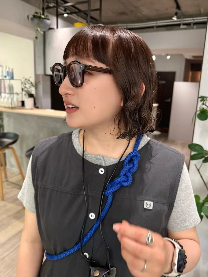ミディアム カラー カット ヘアカラー トリートメント や ぎ /似合わせ カラー/神戸美容室のヘアスタイル