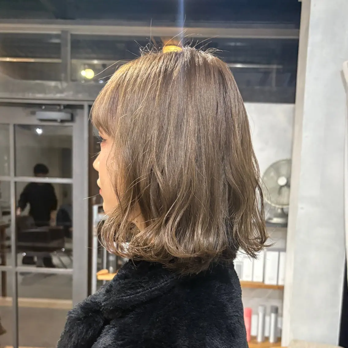 ミディアム カラー ベージュカラー ダブルカラー ミルクティーベージュ 京都/カラー/松野 翔のヘアスタイル