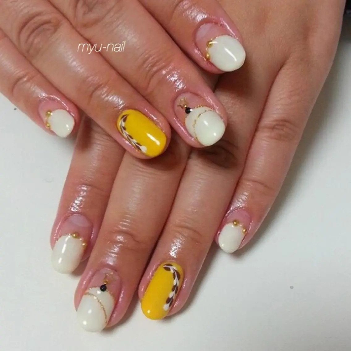 ネイル アートネイル シンプルネイル ホームサロン myu-nailのネイルデザイン