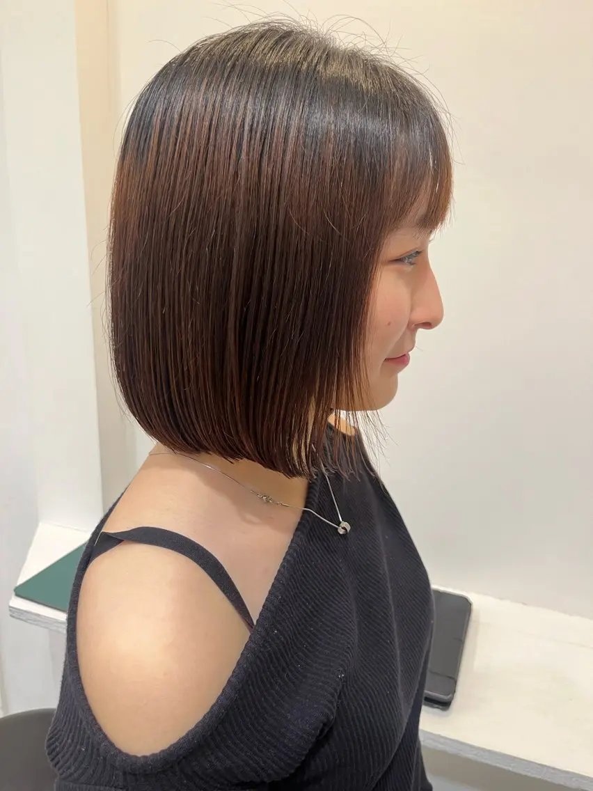 ミディアム ボブ カット 無料カットモデル‪✨ ✂️Nanami🌷のヘアスタイル