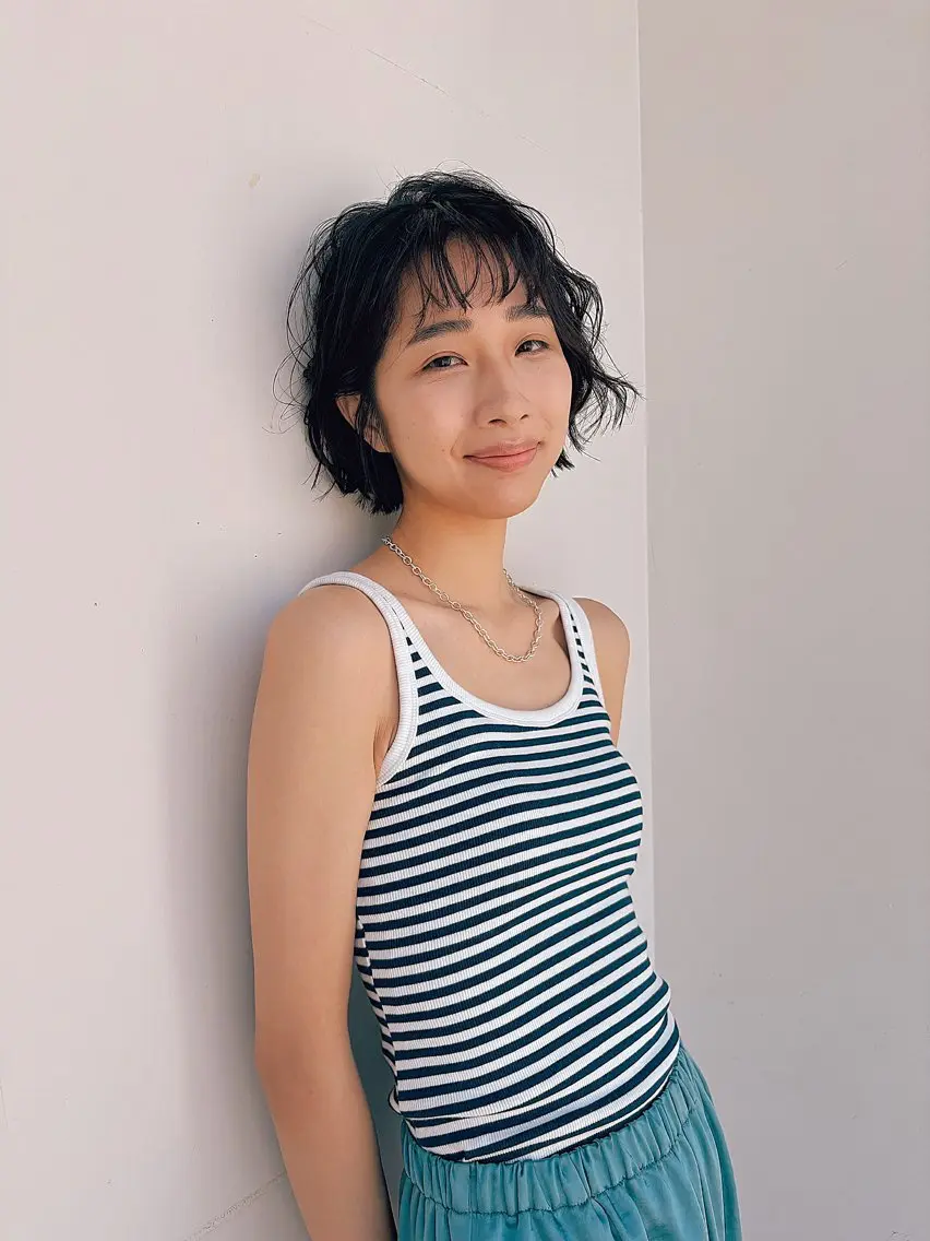 パーマ ボブ/ミディアム 親しみやすさ/さくらのヘアスタイル