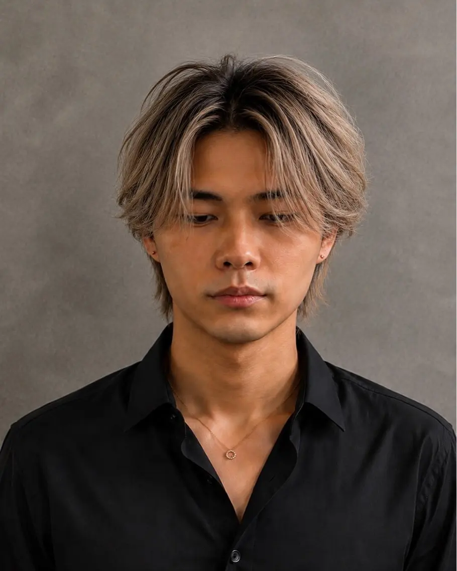 ミディアム カラー メンズ カット ヘアカラー メンズカラー支持率 No.1【心斎橋】のヘアスタイル