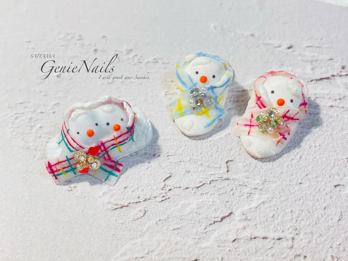 ネイル フットネイル メンズネイル ショートネイル 冬ネイル クリスマス Genie Nailsのネイルデザイン