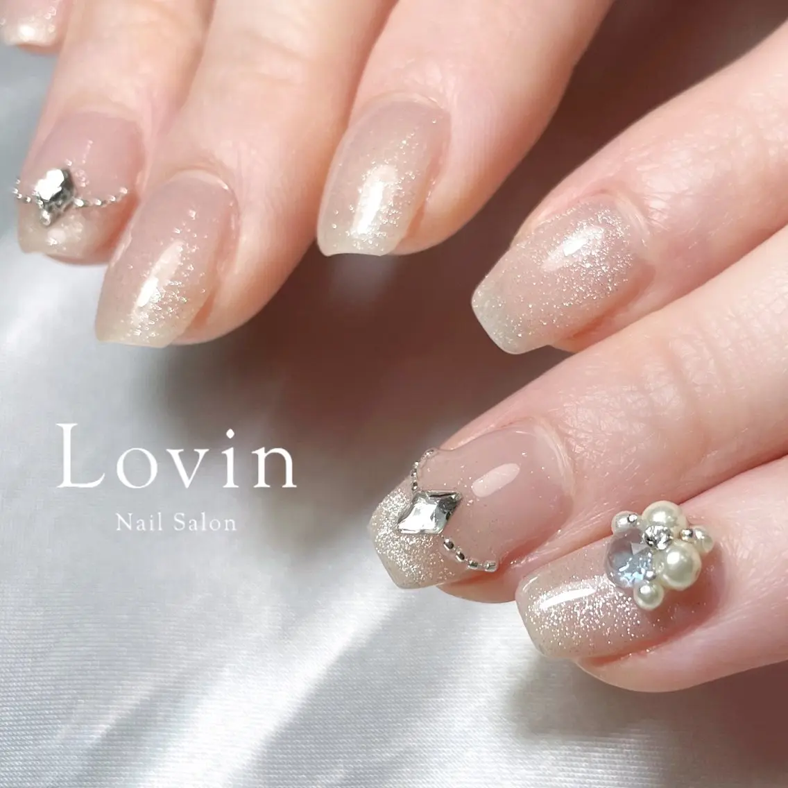 ネイル ジェルネイル キラキラネイル オフィスネイル パラジェル k-two nailのネイルデザイン