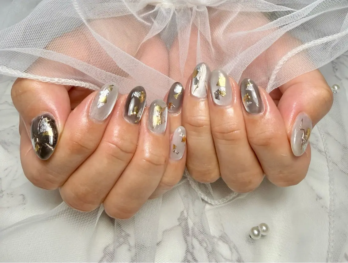 ネイル アートネイル チークネイル フラッシュネイル フラッシュマグ フレンチネイル Mai’s nailのネイルデザイン