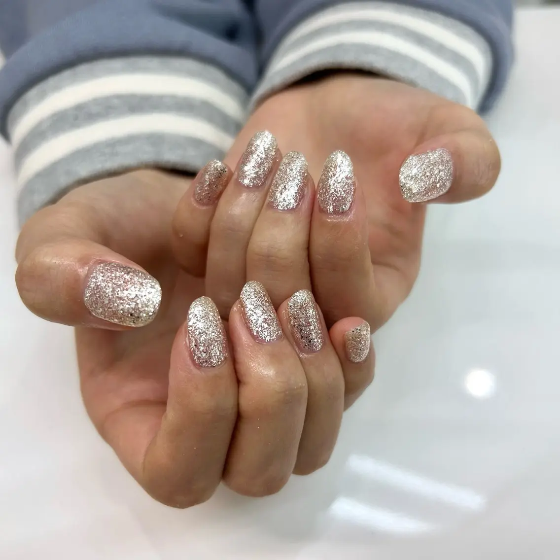 ネイル ラメ(グリッター) シンプルネイル Bianca所沢店 Kawachiのネイルデザイン