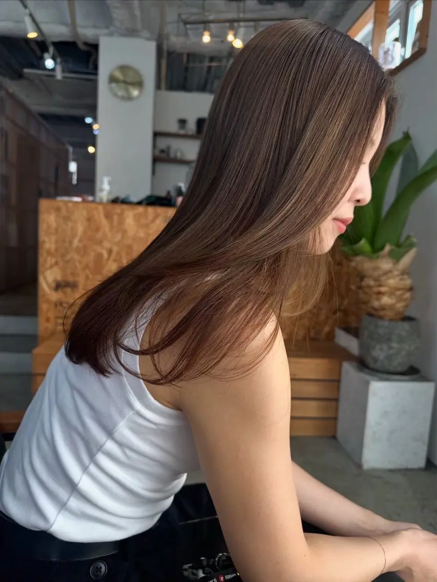 ロング カラー カット ヘアカラー トリートメント まさと/ヘーゼルベー ジュ/レイヤーカットのヘアスタイル