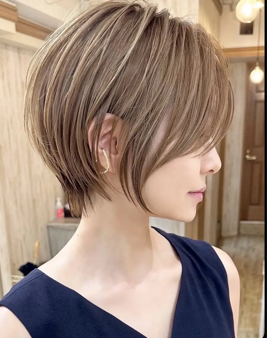 ショート カラー ヘアアレンジ キッズ ショートヘア 栄💗レイヤー｜ショ ートカット｜haruのヘアスタイル
