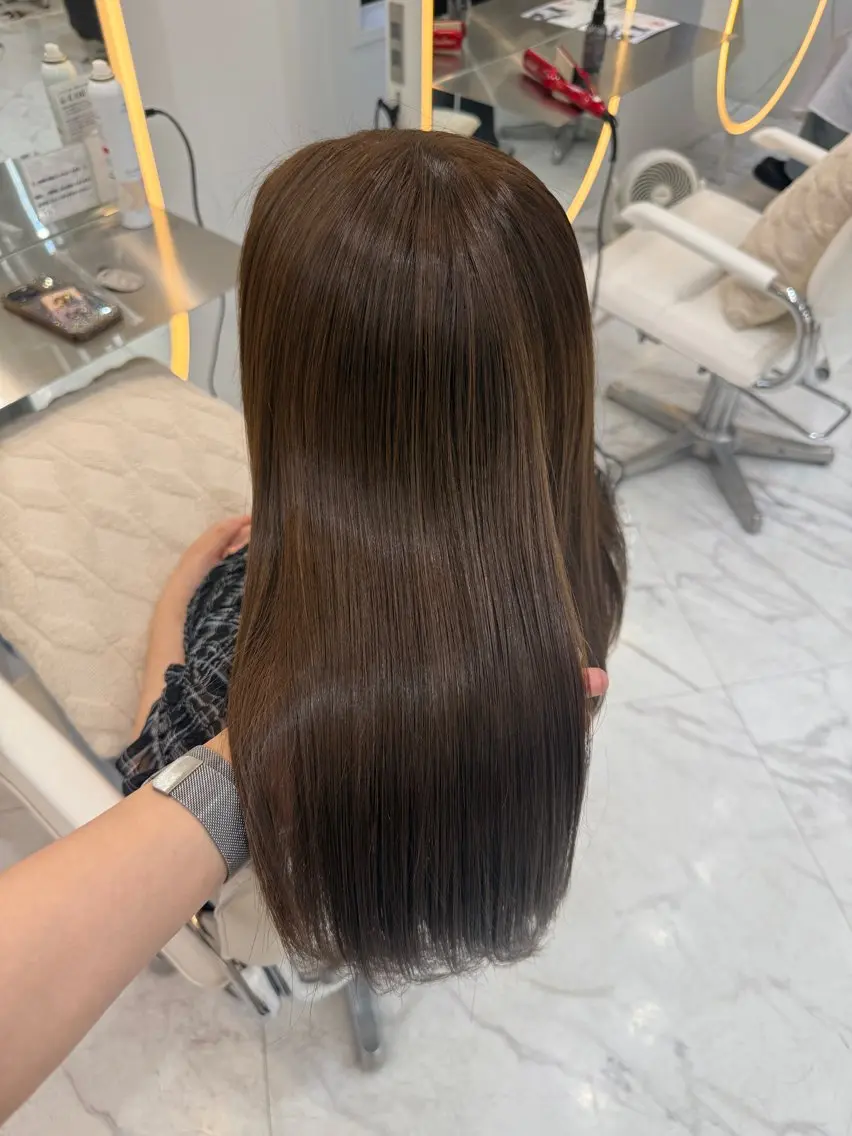 ロング 髪質改善 ヘアカラー トリートメント 髪質改善×艶カラー / sayaka🤍のヘアスタイル