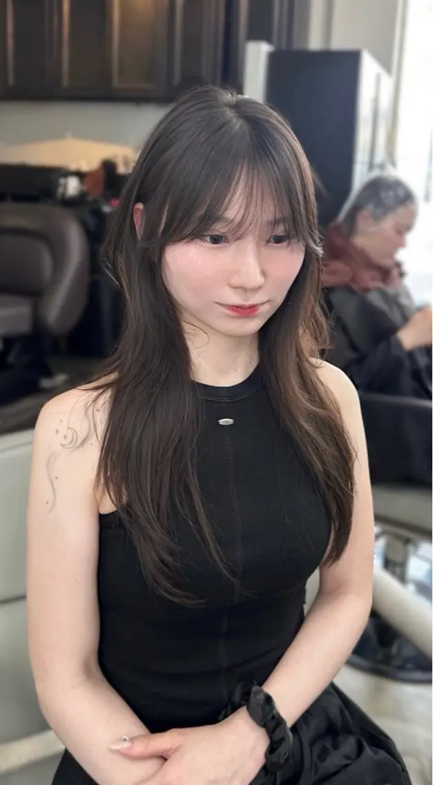 ロング カラー ヘアアレンジ カット ヘアカラー トリートメント ヘアセット 🫧🇰🇷韓国ヘア レイヤー🐺Yutaのヘアスタイル