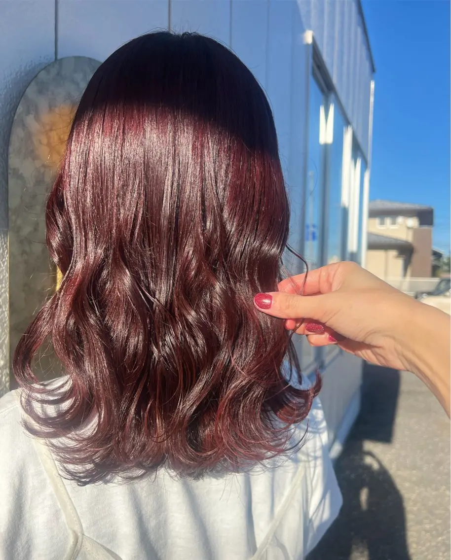 ミディアム カラー パーマ ヘアアレンジ メンズ カット ヘアカラー トリートメント 透明感カラー/ 新潟万代/池野里衣のヘアスタイル