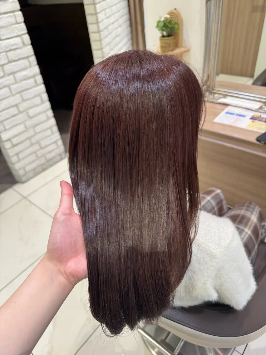 セミロング カラー 髪質改善 トリートメント 寺田 結月のヘアスタイル