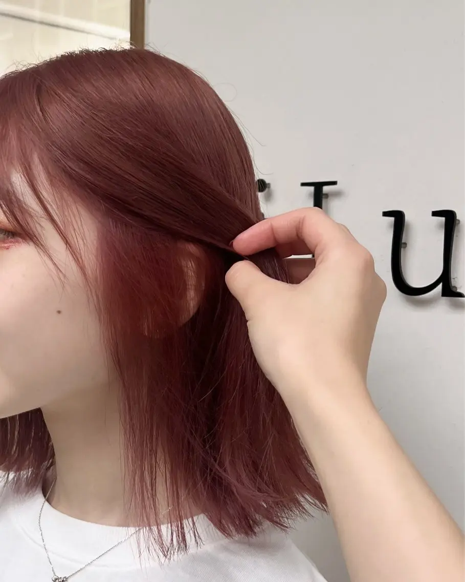 ミディアム カラー ブリーチ 杉田 涼のヘアスタイル