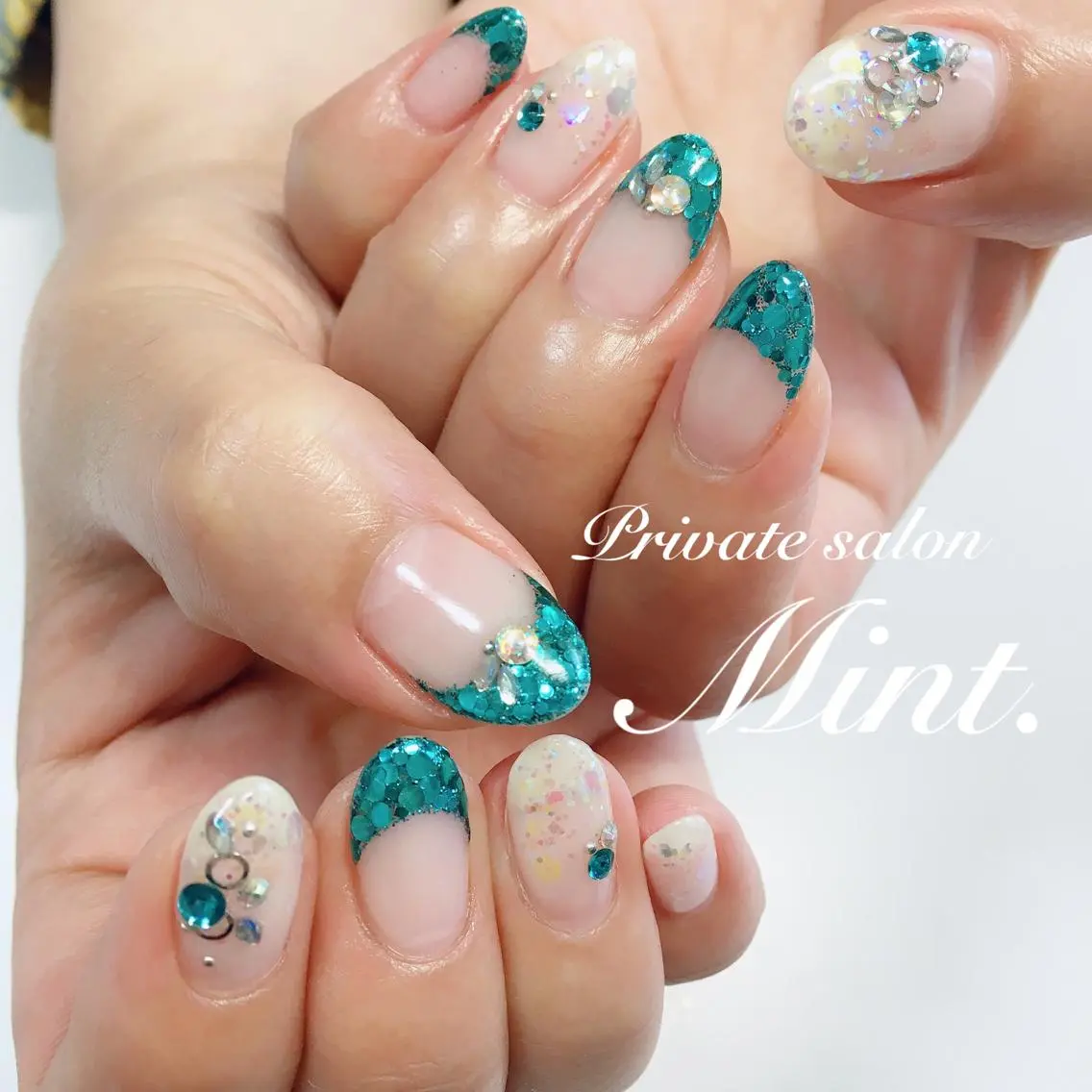 ミディアム ネイル ジェルネイル ハンドネイル Mint. nailのネイルデザイン