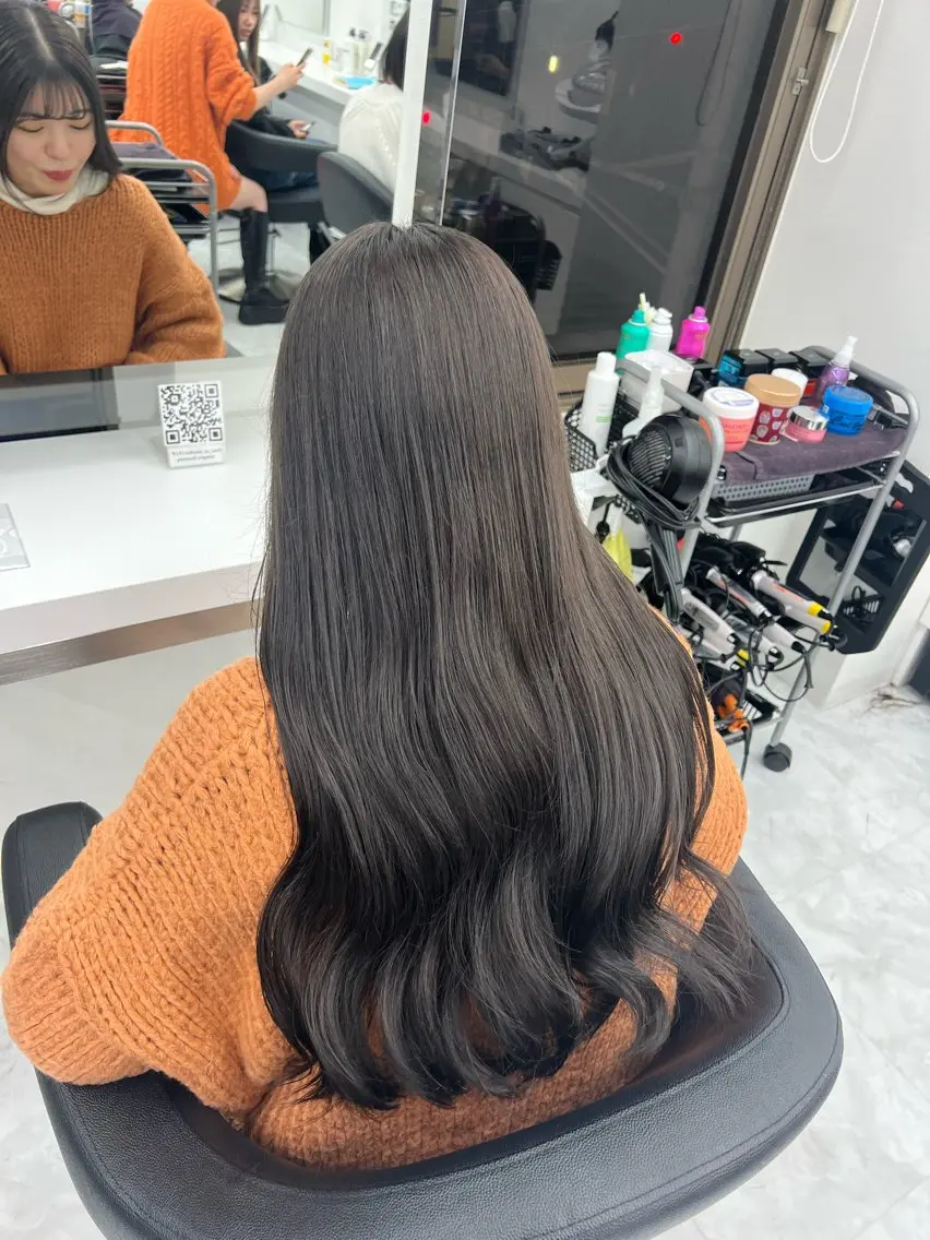 ロング カラー ヘアアレンジ 💖似合わせカラー レイヤー💖縮毛矯正のヘアスタイル
