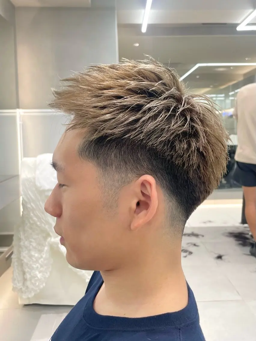メンズ アップバング センターパート フェードカット マッシュ メンズパーマ カット ヘアセット 韓国メンズスタイル 🇰🇷パーマのヘアスタイル