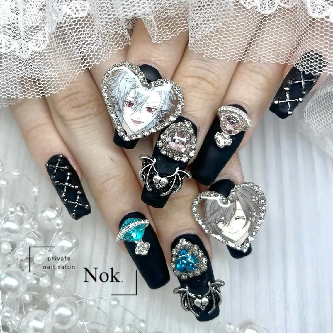 ネイル ハート ハンドネイル 池袋痛ネイル Nok. 渡辺のネイルデザイン