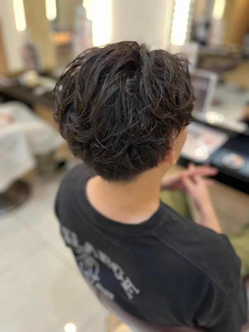 ショート パーマ メンズ カット パーマ トータルビューティー K:R鶴川のヘアスタイル