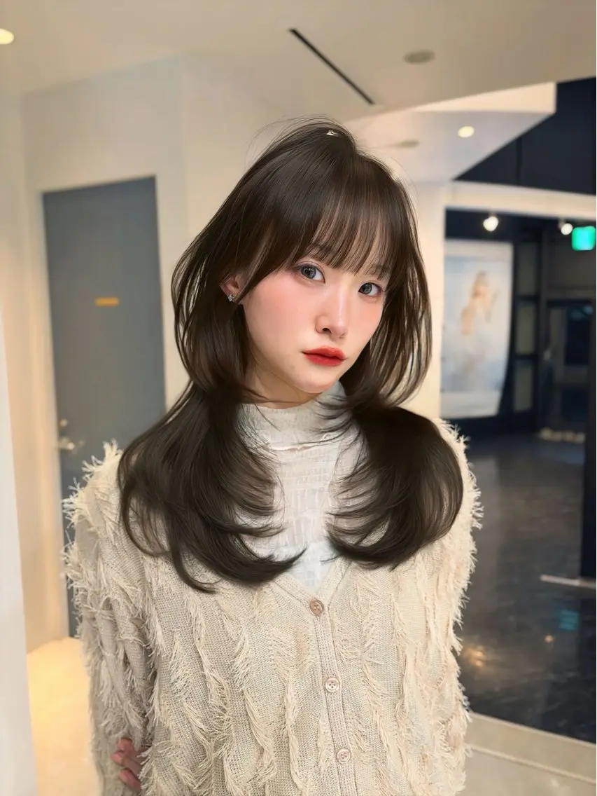 ロング カット トリートメント 海野翔吾🇨🇳 ワンホンレイヤーのヘアスタイル