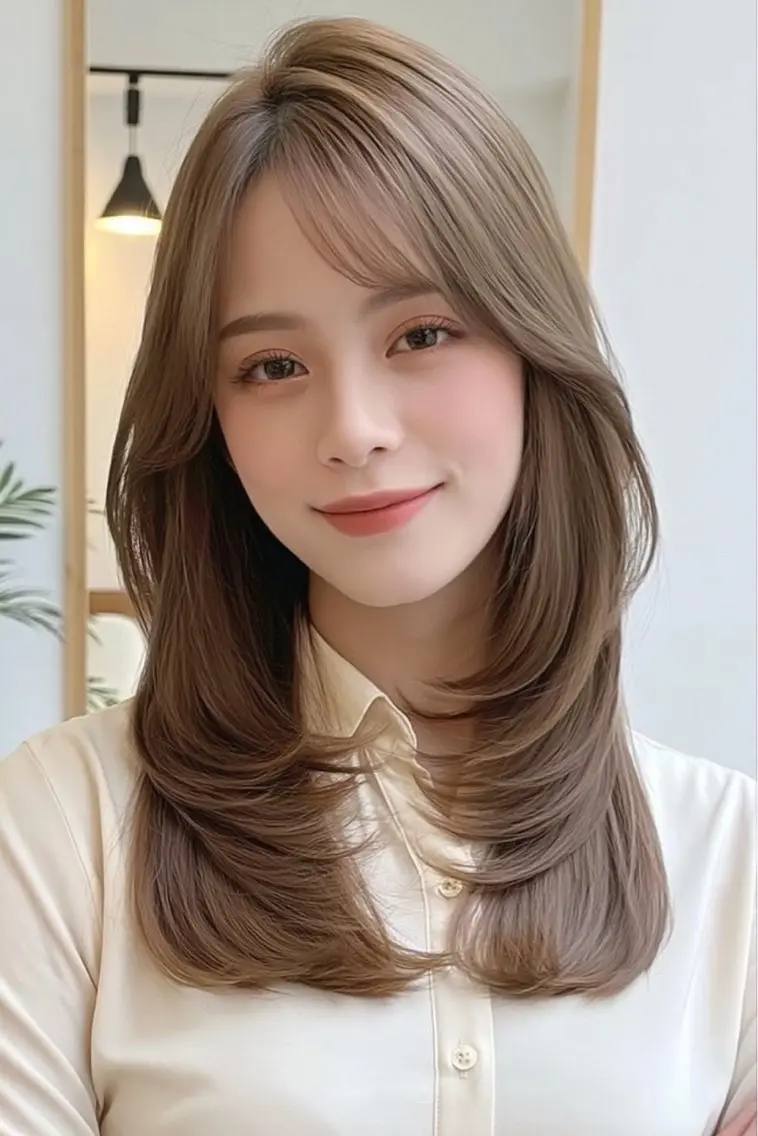 ロング バタフライレイヤー/ ニシトモユキのヘアスタイル